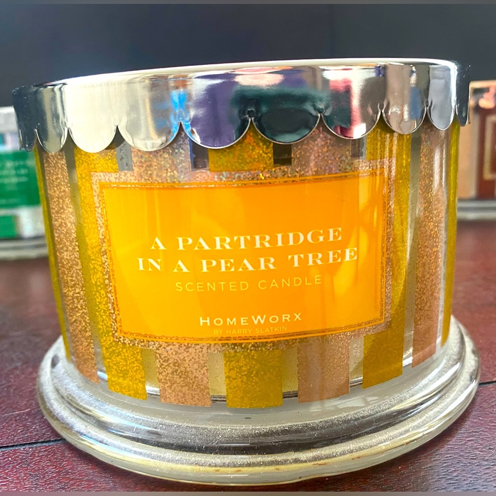 HOMEWORX BY HARRY SLATKIN “A PARTRIDGE IN A PEAR TREE” 4 WICK CANDLE BRAND NEW!